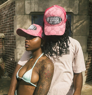 Pink Suede Trucker